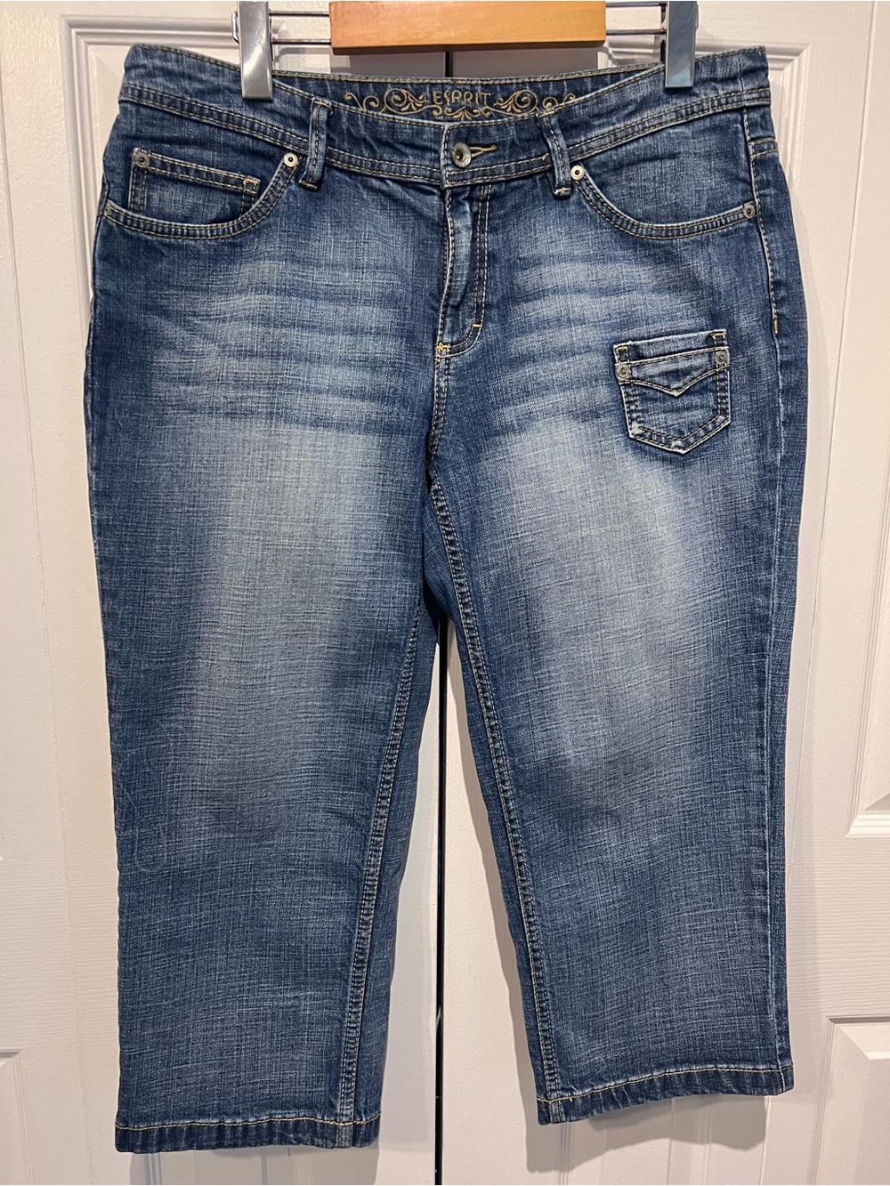 Esprit Cropped Capri Mid Rise Denim Jeans Size 14